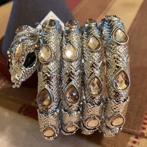 NWT Eyecandy silver tone wrap snake bracelet